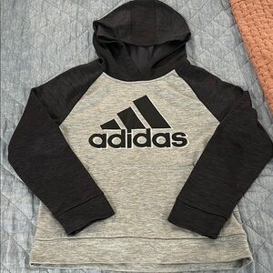 Adidas Boy’s Black and Gray Logo Hoodie